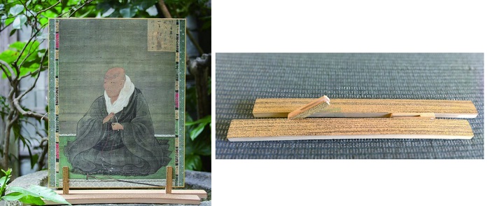 美品 2741「熊皮御影」 重要文化財 紙本 日本画 掛軸 浄土真宗